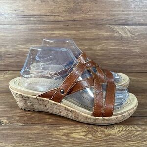 Dansko A-Leigh Brown Leather Slides Sandals Women’s Size 8 Shoes Slip-On